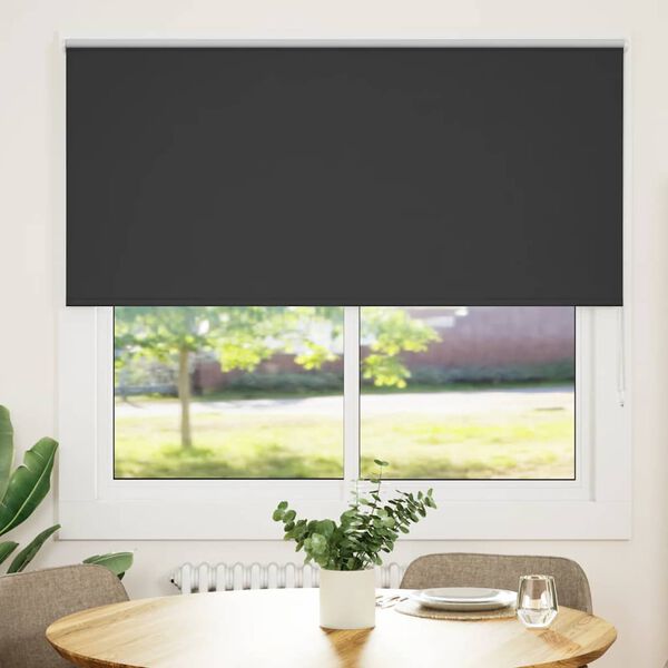 vidaXL Estor Enrollable Opaco negro 160x130 cm Tela Ancho 156,6 cm
