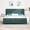 vidaXL Cama tipo Box Spring Verde oscuro 200 x 200 cm Poli&eacute;ster