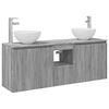 vidaXL Juego de muebles de ba&ntilde;o de pared 3 uds. Sonoma gris