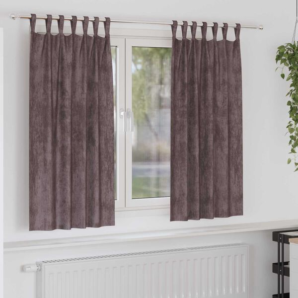 vidaXL Cortinas de Terciopelo 2 pcs Marr&oacute;n 175 x 140 cm Terciopelo