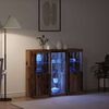 vidaXL Aparador LED Madera vieja 123 x 37 x 100 cm