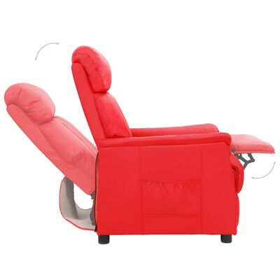 vidaXL Sillón reclinable de cuero sintético rojo
