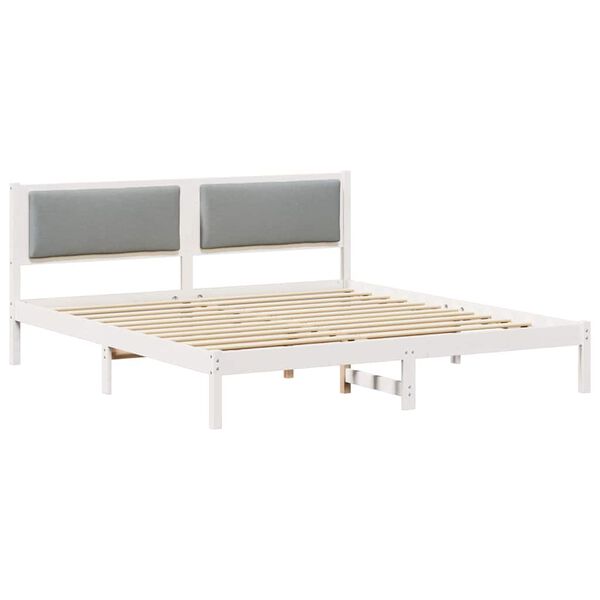 vidaXL Estructura de cama con cabecera Gris Claro 180 x 200 cm