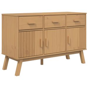 vidaXL Aparador OLDEN madera maciza de pino marr&oacute;n 114x43x73,5 cm