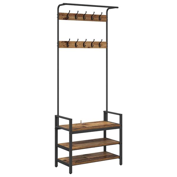 vidaXL Perchero Madera vieja 75 x 34 x 184 cm Madera contrachapada