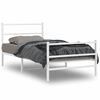 vidaXL Estructura cama sin colch&oacute;n con estribo metal blanco 100x200 cm