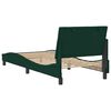 vidaXL Estructura de cama sin colch&oacute;n Hanko terciopelo verde oscuro 90x190cm