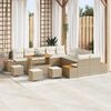 vidaXL Conjunto de sof&aacute;s de jard&iacute;n con coj&iacute;n 14 pcs Beige Polirat&aacute;n