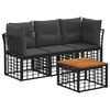 vidaXL Conjunto de sof&aacute;s de exterior 4 uds. Negro y Gris oscuro