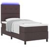 vidaXL Cama tipo Box Spring con colch&oacute;n Marr&oacute;n oscuro 90 x 200 cm tela