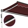 vidaXL Toldo retr&aacute;ctil autom&aacute;tico con LEDs burdeos 350x250 cm