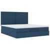 vidaXL Estructura de cama otomana con colch&oacute;n tela azul 180x200cm