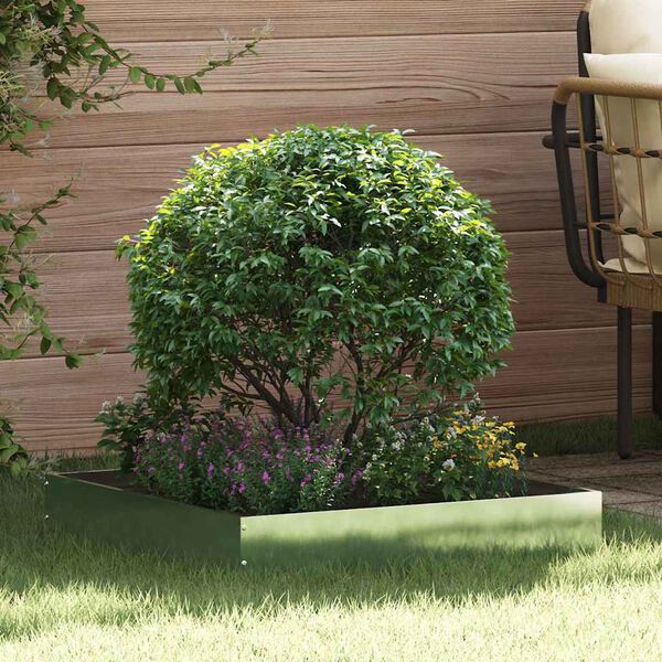 vidaXL Borde de C&eacute;sped Plateado 60 x 60 x 13 cm Acero Galvanizado