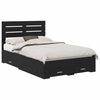 vidaXL Estructura de cama con caj&oacute;n Roble Negro 120 x 190 cm