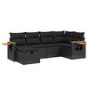 vidaXL Set de sof&aacute;s de jard&iacute;n 6 piezas y cojines rat&aacute;n sint&eacute;tico negro