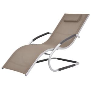 vidaXL Tumbona con coj&iacute;n aluminio y textilene gris taupe