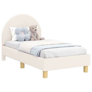 vidaXL Estructura de cama para ni&ntilde;os peque&ntilde;os con cabecera Crema