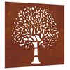 vidaXL Adorno de pared de jard&iacute;n acero corten dise&ntilde;o &aacute;rbol 55x55 cm