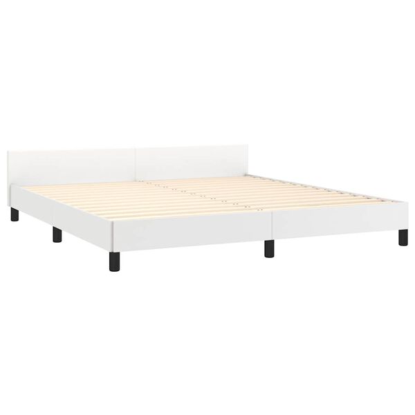 vidaXL Estructura de cama con cabecero sin colchón blanco 160x200 cm