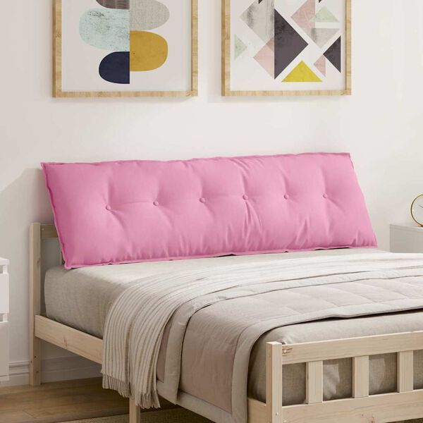 vidaXL Coj&iacute;n de Espalda Rosa 160 x 19 x 50 cm tela