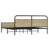 vidaXL Estructura de cama sin colch&oacute;n metal roble Sonoma 200x200 cm