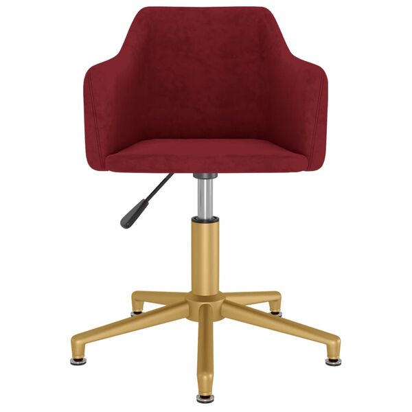 vidaXL Silla de oficina giratoria de terciopelo rojo tinto