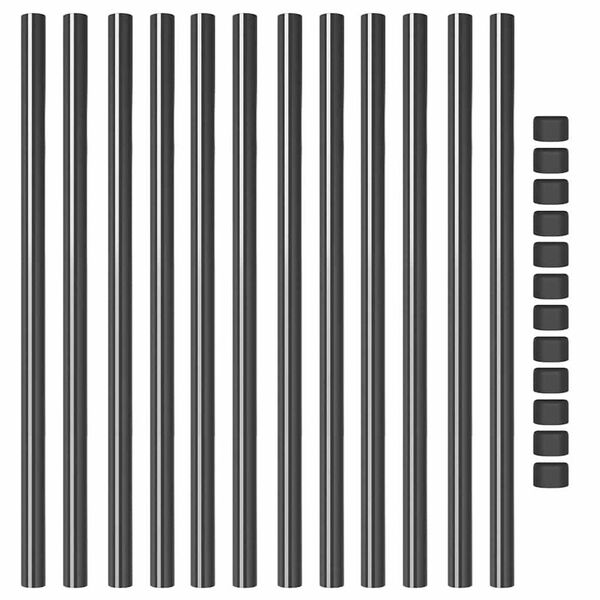 vidaXL Postes de cerca 12 pcs Gris 110 cm