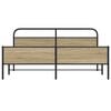 vidaXL Estructura de cama sin colch&oacute;n metal roble ahumado 183x213 cm