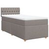 vidaXL Cama box spring con colch&oacute;n tela gris taupe 80x200 cm