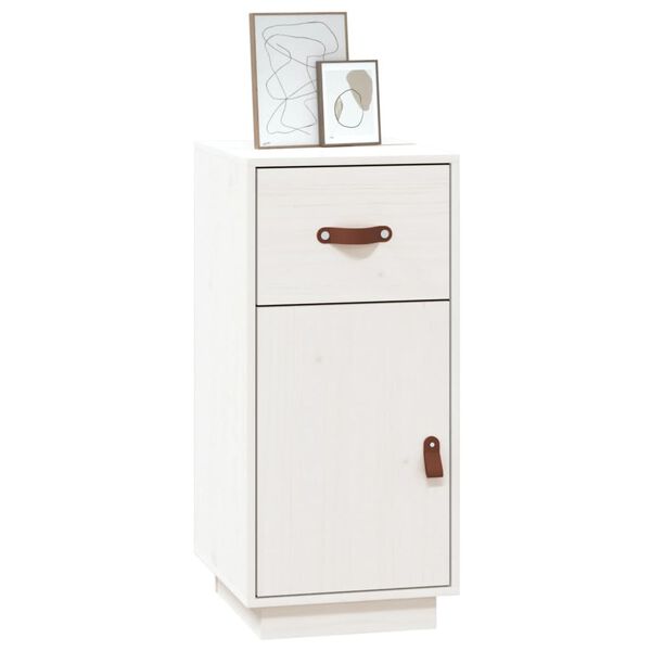 vidaXL Aparador de madera maciza de pino blanco 34x40x75 cm