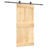 vidaXL Puerta Corredera Natural y negro 95 x 210 cm