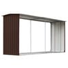vidaXL Casetilla para le&ntilde;a acero galvanizado marr&oacute;n 330x92x153 cm