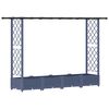 vidaXL Cama elevada con trellis y techo Gris 203 x 40 x 121 cm PP
