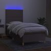 vidaXL Cama box spring colchón y luces LED gris taupe 80x200 cm