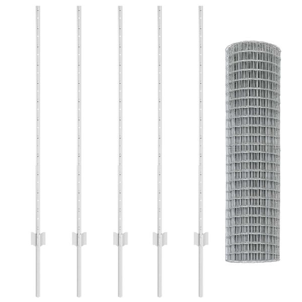 vidaXL Valla con Poste Plateado 1,2 x 10 m Acero