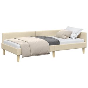 vidaXL Estructura de cama en esquina Crema 80 x 200 cm tela