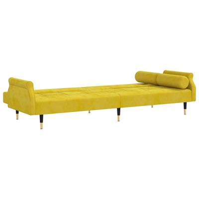 vidaXL Sofá cama con cojines terciopelo amarillo