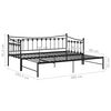 vidaXL Estructura sof&aacute; cama extra&iacute;ble sin colch&oacute;n metal negro 90x200cm
