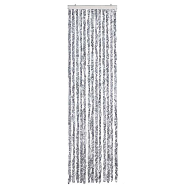 vidaXL Cortina mosquitera blanco y gris chenilla 56x200 cm