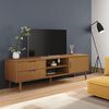 vidaXL Mueble de TV MOLDE madera maciza de pino marr&oacute;n 158x40x49 cm