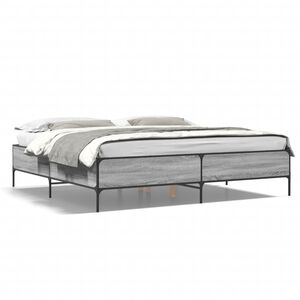 vidaXL Estructura cama madera ingenier&iacute;a metal gris Sonoma 180x200 cm