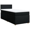 vidaXL Cama box spring con colch&oacute;n tela negro 90x190 cm