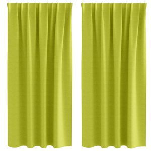 vidaXL Cortinas Opacas con Anillas 2 pcs Verde 175 x 140 cm Poli&eacute;ster