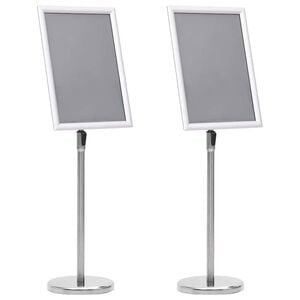 vidaXL Soportes de p&oacute;ster 2 pcs Plateado 45 x 32,7 x 108 cm Aluminio