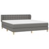 vidaXL Cama box spring con colch&oacute;n tela gris oscuro 180x200 cm