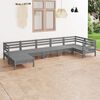 vidaXL Juego de muebles de jardín 7 piezas madera maciza de pino gris