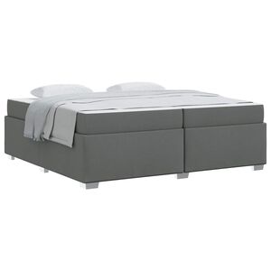 vidaXL Estructura de cama con colch&oacute;n Gris oscuro 200 x 200 cm tela