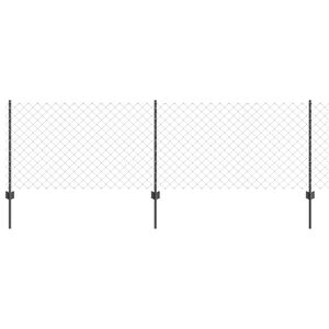 vidaXL Valla con Poste Gris