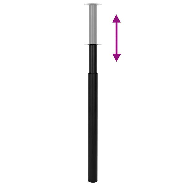 vidaXL 2x Patas de mesa telescópicas negro 710 mm-1100 mm