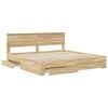 vidaXL Estructura de cama con cabecera Roble Sonoma 200 x 200 cm